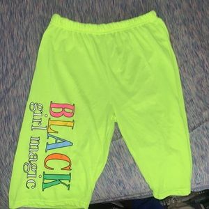 Black girl magic neon shorts Size: xl